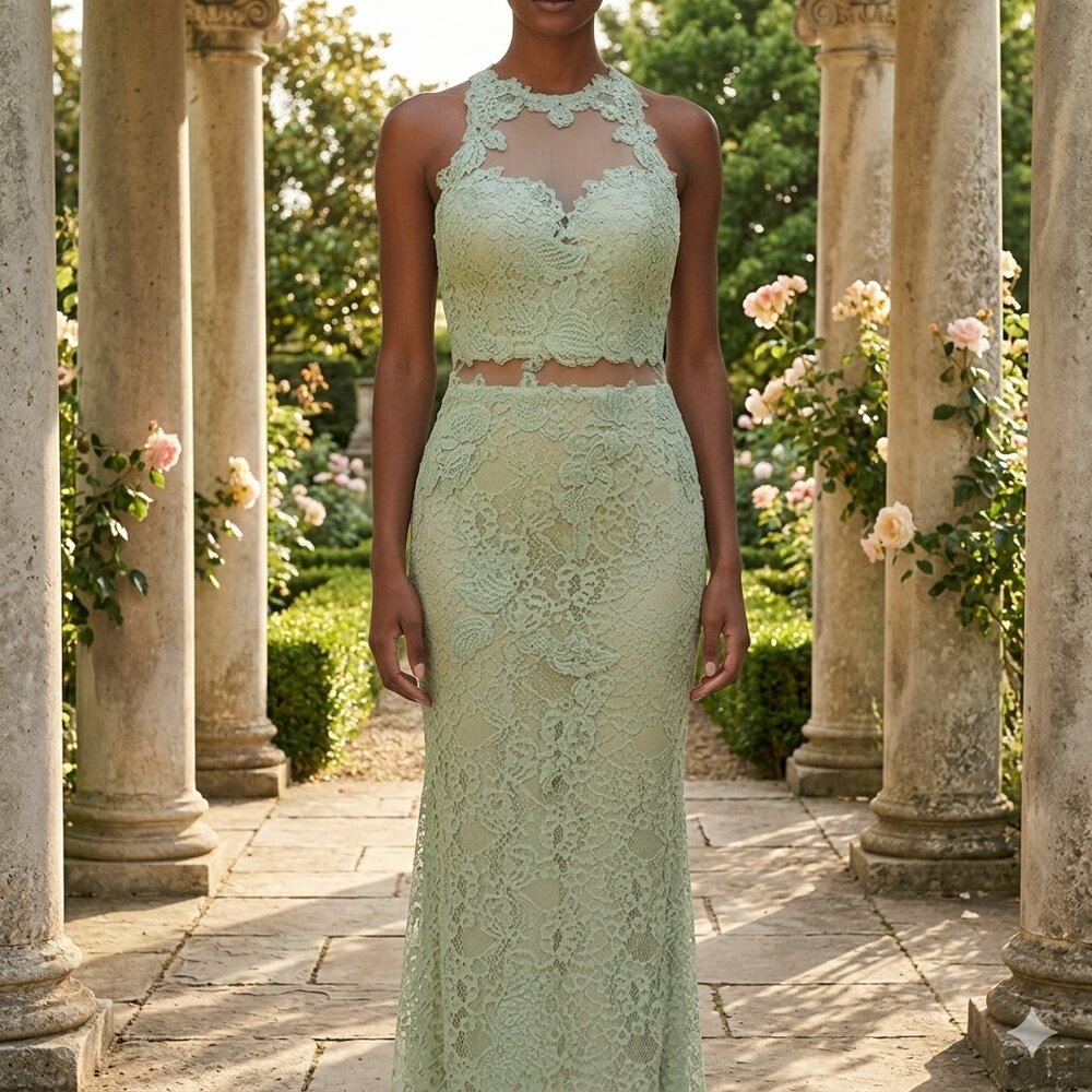 Cinderella Divine Mint Green Maxi Long Evening Dress Prom Wedding Party - Picture 3 of 12